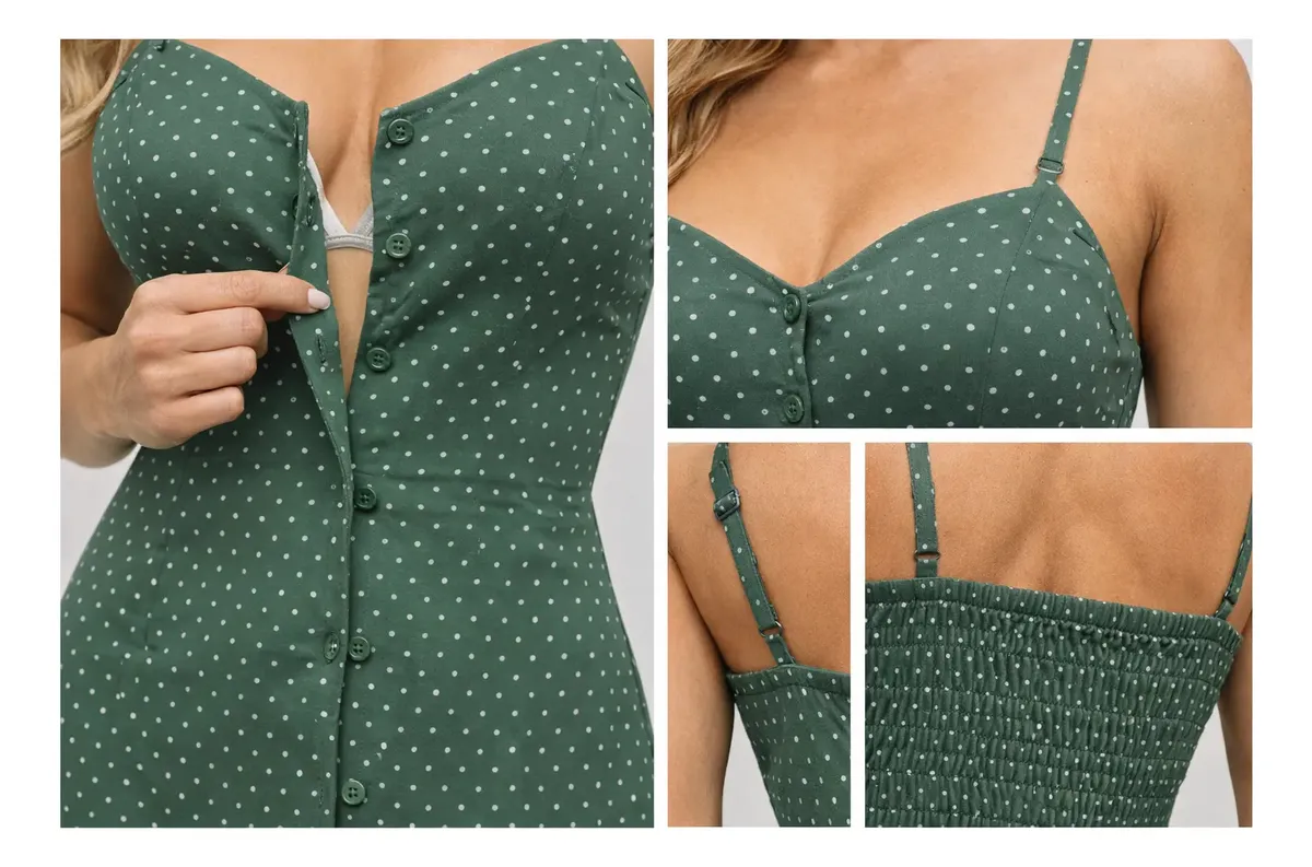 Vestido Longo Feminino Midi Alça Botoes Babado Elegante